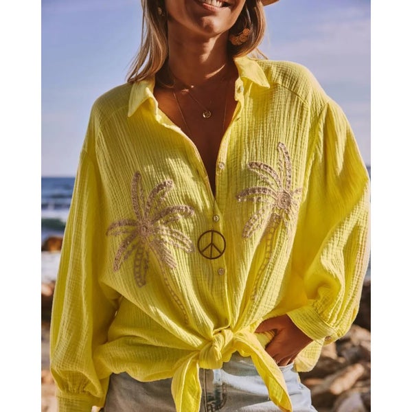 Puuvillapaitis PALMU ( keltainen, pinkki , sininen)