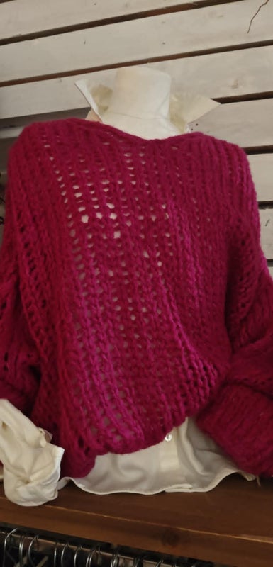 Neule PURPLEreik&auml;neule,tumma purppura fuxia