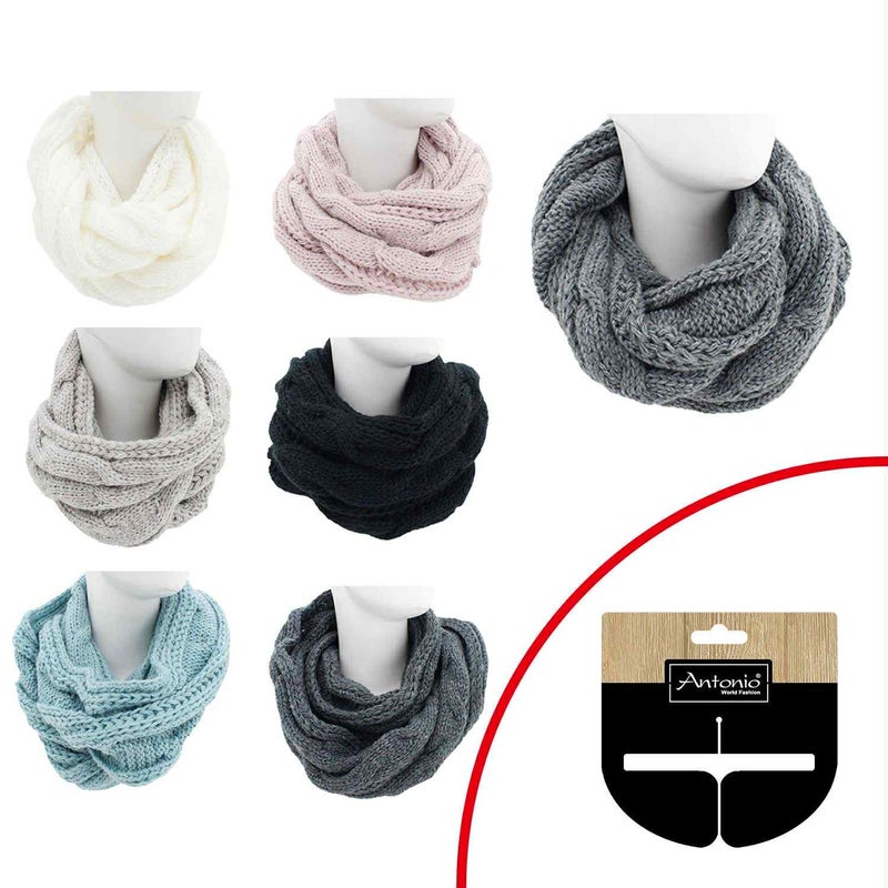 Neulostuubihuivi, tummaharmaa , babyblue , musta , harmaa