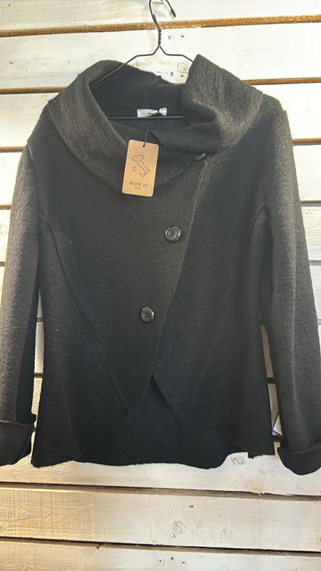 Villakangastakki ,lyhyt malli  musta